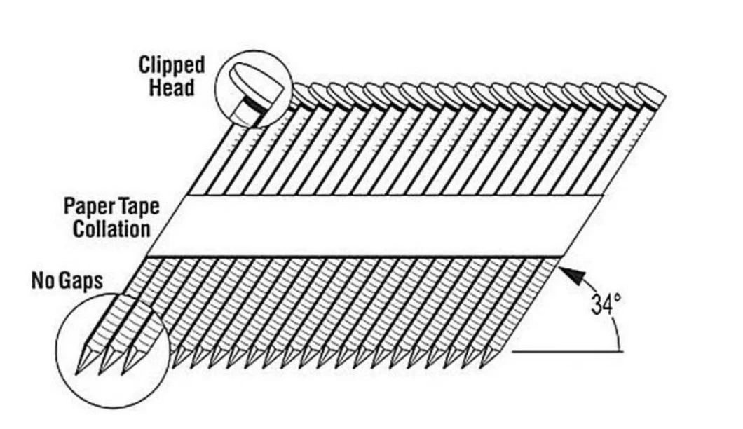 21 Degree Plastic Collated Strip Framing Nails for Wood